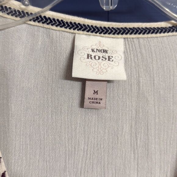 Knox Rose Embroidered Peasant Boho Top Size M - Picture 3 of 7